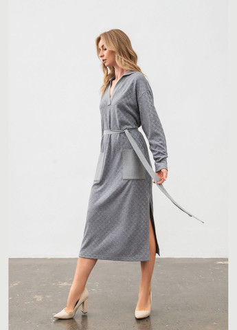 Серое деловое платье Lesia однотонное