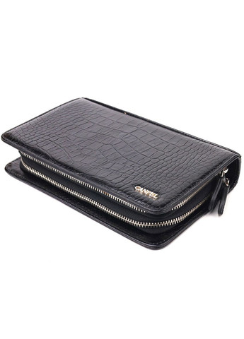 Стильна чоловіча барсетка з натуральної шкіри із тисненням під крокодила на два відділення чорна (sku_21570) No Brand (328922834)