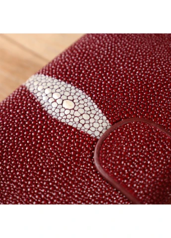 Кошелек женский 18092 из натуральной кожи морского ската Бордовый Stingray Leather (354337882)