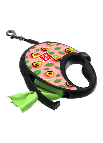 Повідець-рулетка для собак R-leash з контейнером для пакетів, світловідбивна стрічка, L, до 40 кг, 5 м WAUDOG (322642622)