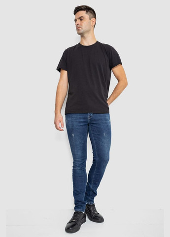 Темно-синие демисезонные джинсы мужские с потёртостями, 247r664-1 Ager