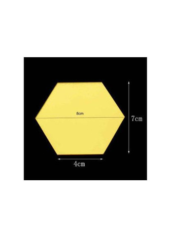 Дзеркальні наклейки шестикутні пластикові Золоті 6,8 х 7,8 х 4 см 6 шт набір Б239 No Brand (302242262)