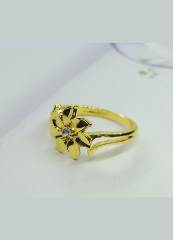 Кольцо женское в виде цветка Маргаритка медицинское золото с белым камнем р. 18 Fashion Jewelry (285110726)
