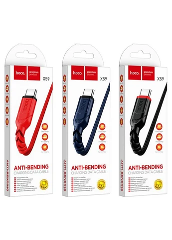 Кабель X59 USB – Type-C 3 А 1 м в нейлоновому обплетенні червоний Hoco (401876999)