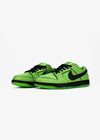 Зелені всесезон кросівки чоловічі nike sb dunk low the powerpuff girls buttercup green | найк сб данк низькі зелені No Brand