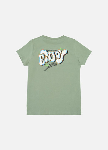 Оливкова літня футболка з коротким рукавом для хлопчика колір оливковий cb-00246183 No Brand