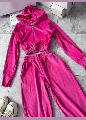 Женский велюровый костюм укороченная кофта и широкие брюки MonCher (333655282)