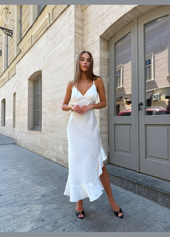 Молочна святковий жіноча сукня No Brand однотонна