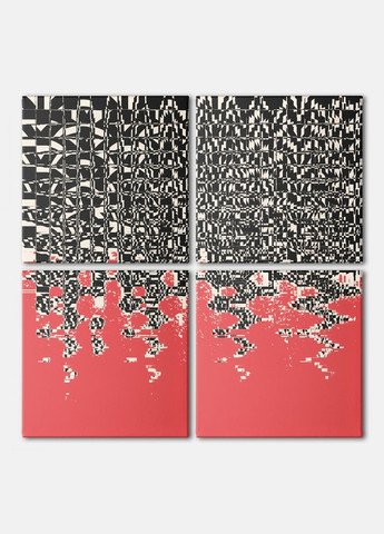 Модульная картина из четырех частей Black and Red 103x103 см (MK423203) Malevich Store (333338838)