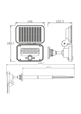 Светодиодный прожектор на солнечной батарее LED "SPARROW-16" 10 W Horoz Electric (346088409)