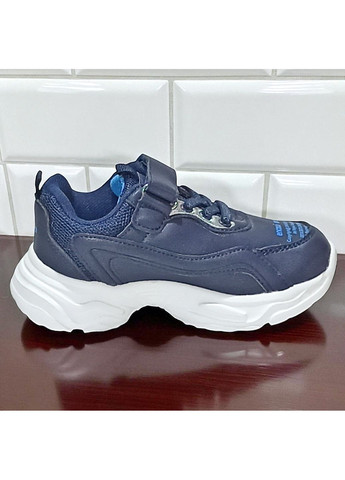 Синій Осінні демісезонні ортопедичні кросівки на липучці для хлопчика клібі Clibee