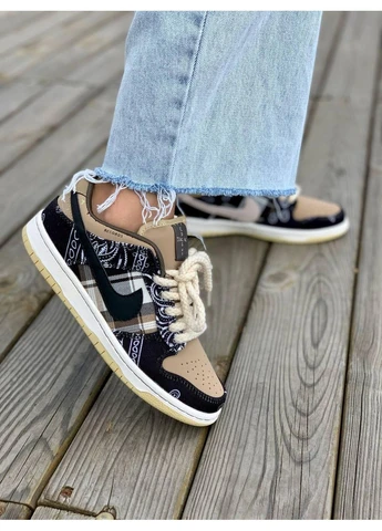 Серые летние кроссовки nike sb dunk low x travis scott cactus jack grey найк сб данк No Brand