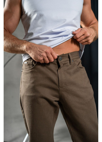 Чоловічі коттонові штани в джинсовому стилі Mom's Темно оливкові Teamv (316355031)