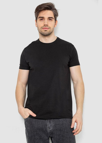 Черная футболка мужская однотонная батал черная размер 4xl (sku_244r2406) с коротким рукавом No Brand