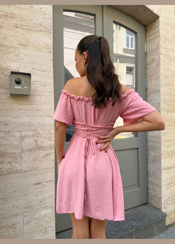 Персикова повсякденний, кежуал жіноча персикова сукня No Brand однотонна