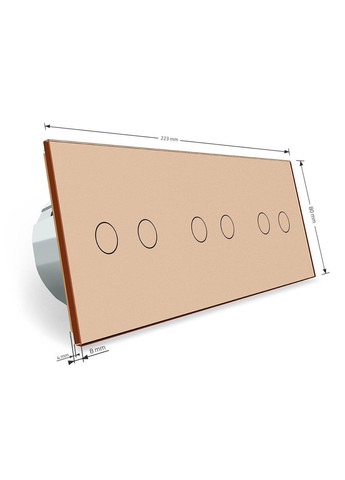 Умный сенсорный ZigBee выключатель 6 сенсоров (2-2-2) золото (VL-C702Z/C702Z/C702Z-13) Livolo (371260687)