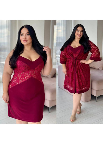 Бордовый демисезонный соблазнительный комплект для дома No Brand