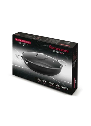 Каструля з кришкою Black Titan 85560403298 32 см 5.8 л чорна Barazzoni (319551452)