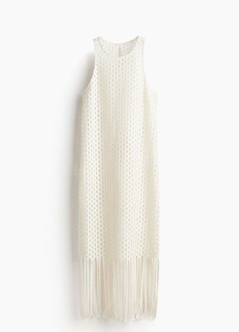 Молочное кэжуал платье H&M однотонное