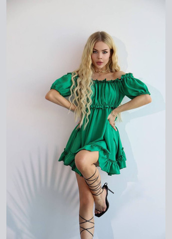 Зелена повсякденний жіноча сукня амереканський креп No Brand