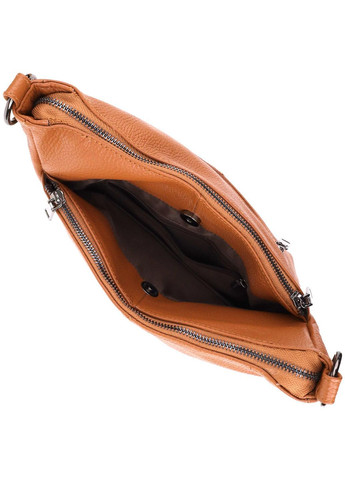 Сумка крос-боді на плече з натуральної шкіри середня жіноча Коричневий 40317 Vintage (361970392)