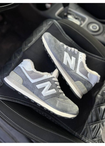 КРОССОВКИ ЖЕНСКИЕ NEW BALANCE 574 GREY WHITE WINTER НЬЮ БЕЛАНС 574 No Brand серые зима (368884467)