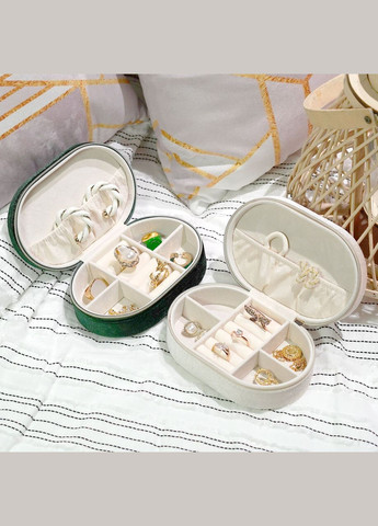 Оригинальная бархатная шкатулка для украшений овальной формы белого цвета, отличный подарок No Brand (326487938)