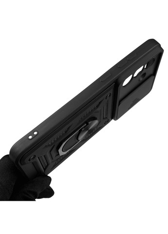 Чохол для Galaxy A56 (A566B) броньований з кільцем-тримачем підставкою зі шторкою на самсунг а56 чорний rg1 Samsung (366234916)