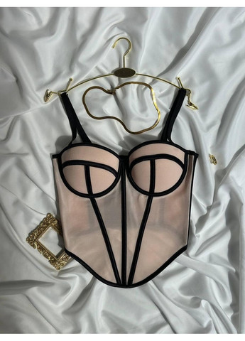 Корсет чудесный с черным кантом / Прозрачный корсет-бюстье чудесного цвета / Элегантный корсет с чашками No Brand (370975733)