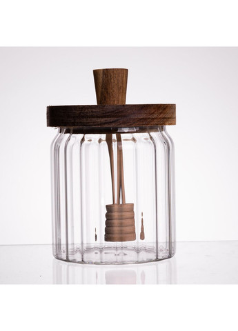 Медовница стеклянная с крышкой и ложкой 500 (мл) 64486-5 Yiwu (370801077)