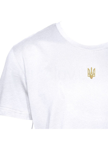 Біла футболка з вишивкою тризуб м.45 з коротким рукавом Ярослав