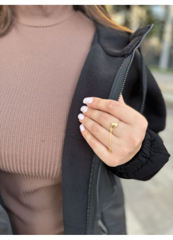 Черная демисезонная женская куртка с капюшоном No Brand