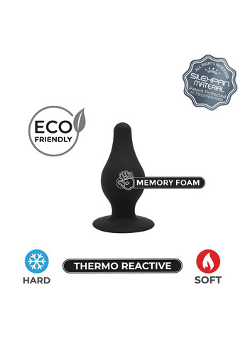 Анальна пробка подвійної густини Thermo Reactive чорна, Medium Silexd (338423375)
