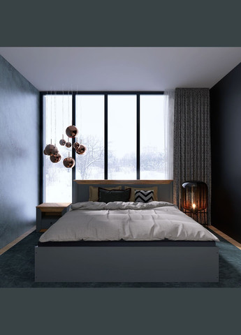 Ліжко двоспальне Нордік-1600 (ламельний каркас) 160х200 см (EVR-5556) Еверест (311685948)