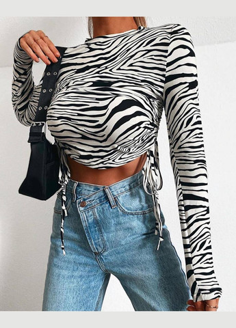 Приятный к телу топик "Зебра" из качественной турецкой вискозы, красивый топ с длинным рукавом идеально сидящий на фигуре No Brand 1161 (302267499)