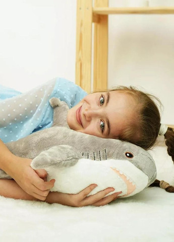 М'яка іграшка акула сіра 60 см плюшева подушка для обіймів My Kigu (369774651)