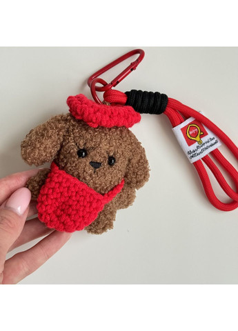 Брелок - подвес с собачкой в берете и сумочкой и шнурками на сумку, рюкзак или ключи B&S (368827068)