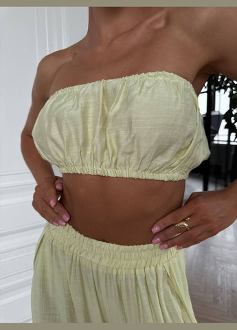 Лляний літній костюм з топом та штанами Adelante (340917117)