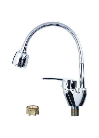 Смеситель ML Ø40 для кухни гусь гофрированная на гайке ML-4B644C AQUATICA (365595504)