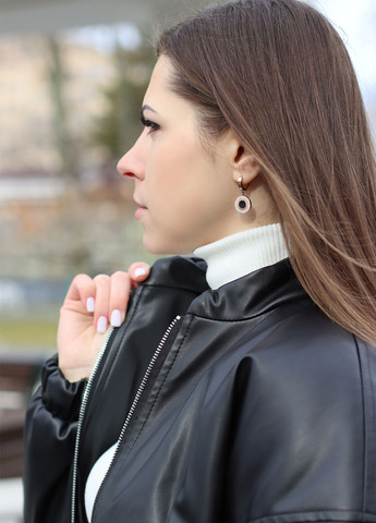 Черная демисезонная куртка бомбер женский кожаный к-016 черный SoulKiss k-016