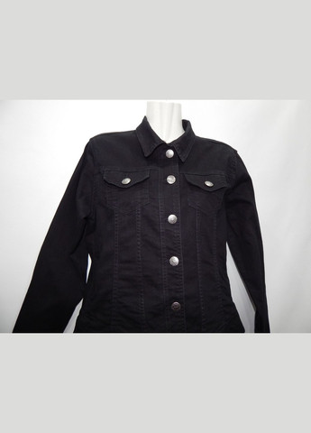 Чорна демісезонна куртка джинсова жіноча janina, ukr 46-48, eur 36 041dg (в зазначеному розмірі, тільки 1 шт.) No Brand