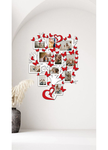 Дерев'яне панно Сімейне дерево "Затишні спогади" 110х81 см (рамки - 10x15 см - 8 шт; 21х15 - 3 шт) Decart (360612203)