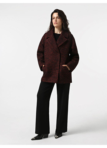 Темно-бордове демісезонне Пальто демісезонне чорно - бордове 1681MC однобортне DANNA