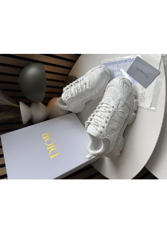 Белые демисезонные кроссовки мужские и женские dior chrono sneaker white | диор хроно белые No Brand