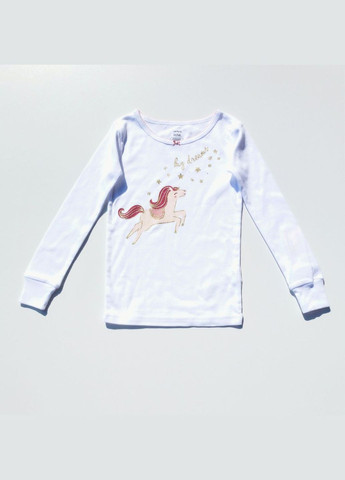 Комбинированная всесезон пижама (лонгслив+штанишки) для девочки, двухцветная с лошадкой, 104 см Carter's