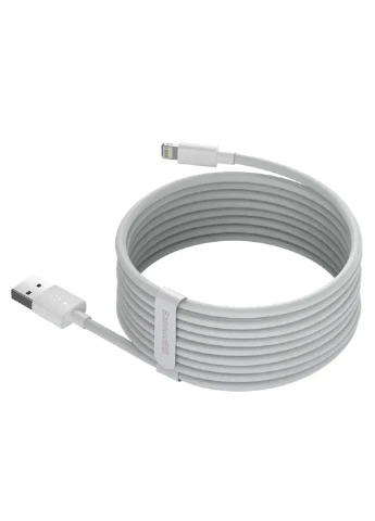 Кабель Simple Wisdom Data Cable Kit USB to iP 2.4A (2PCS/Set） USB – Lightning 2.4 А 1.5 м білий Baseus (401883427)
