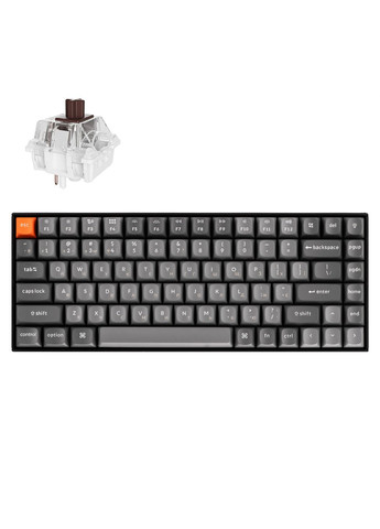 Клавиатура механическая K2 Max 84Key, K Super Brown, WL/BT/USB-A, QMK, EN/UKR, RGB, черный Keychron (367854300)