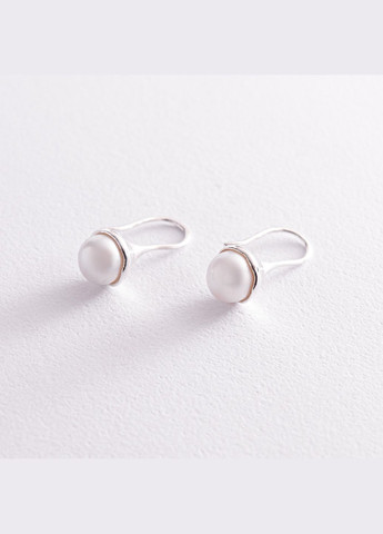Срібні сережки петельки з перлами 123204 Oniks (276000931)
