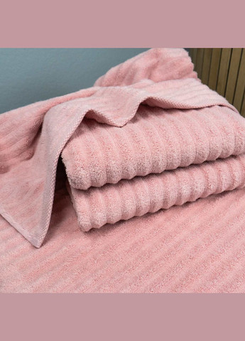 GM Textile набір махрових рушників зеро твіст 3шт 40x70см, 50x90см, 70x140см 550г/м2 (рожевий) рожевий виробництво -
