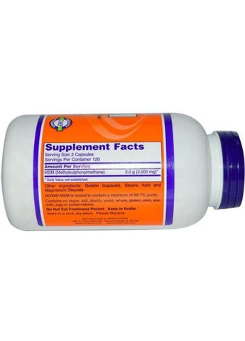 MSM 1000 mg 240 Veg Caps Now Foods (362418957)